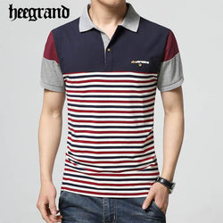 HEE GRAND 2017 Summer  Man Casual Patchwork Polo Shirt Male Short Sleeve Stripped Shirts Men Polos MTP420