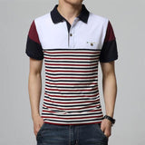 HEE GRAND 2017 Summer  Man Casual Patchwork Polo Shirt Male Short Sleeve Stripped Shirts Men Polos MTP420