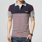 HEE GRAND 2017 Summer  Man Casual Patchwork Polo Shirt Male Short Sleeve Stripped Shirts Men Polos MTP420
