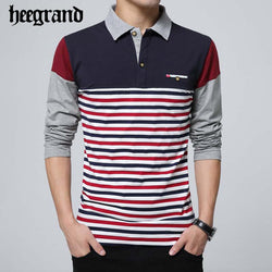 HEE GRAND 2017 Spring Man Contrast Color Breathable Polo Shirt Male Patchwork Full Sleeve Casual Polos MTP422