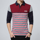 HEE GRAND 2017 Spring Man Contrast Color Breathable Polo Shirt Male Patchwork Full Sleeve Casual Polos MTP422