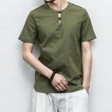 HEE GRAND Men Casual T- Shirts 2017 New Arrival Cotton Linen Material Chinese Traditional Button Decoration Men Top Tees MTS2564