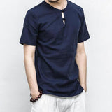 HEE GRAND Men Casual T- Shirts 2017 New Arrival Cotton Linen Material Chinese Traditional Button Decoration Men Top Tees MTS2564