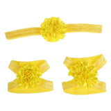2017 3pcs Cute Foot Flower Barefoot Sandals+Headband  Set Solid Color  Elastic Hair Bands Cute Kids Headbands #LSW