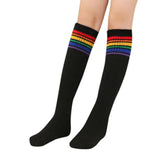 1 Pairs Girls socks Cotton rainbow Medium Solid Socks for Baby Boys Girls Toddler Kids