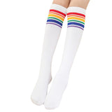 1 Pairs Girls socks Cotton rainbow Medium Solid Socks for Baby Boys Girls Toddler Kids