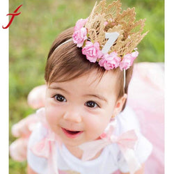 Princess Girl Head Accessories 2016 Baby Newborn Hairband Baby Hair Band Elastic Flower Crown Headwear #LSW