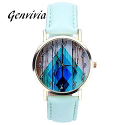 Genvivia  Women Leather Analog Quartz Wrist Watch Watches Women Fashion Watch 2017 Reloj Mujer
