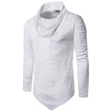 2017 Autumn Winter Men Muscle Long Sleeve Shirt Soild Cotton T Shirt Casual Tops Shirts Social Plus Size Blusas Tee Male Tops